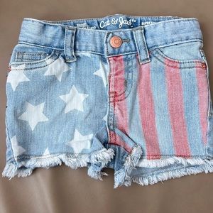 Cat & Jack denim shorts, American pride excellent condition, 12 months